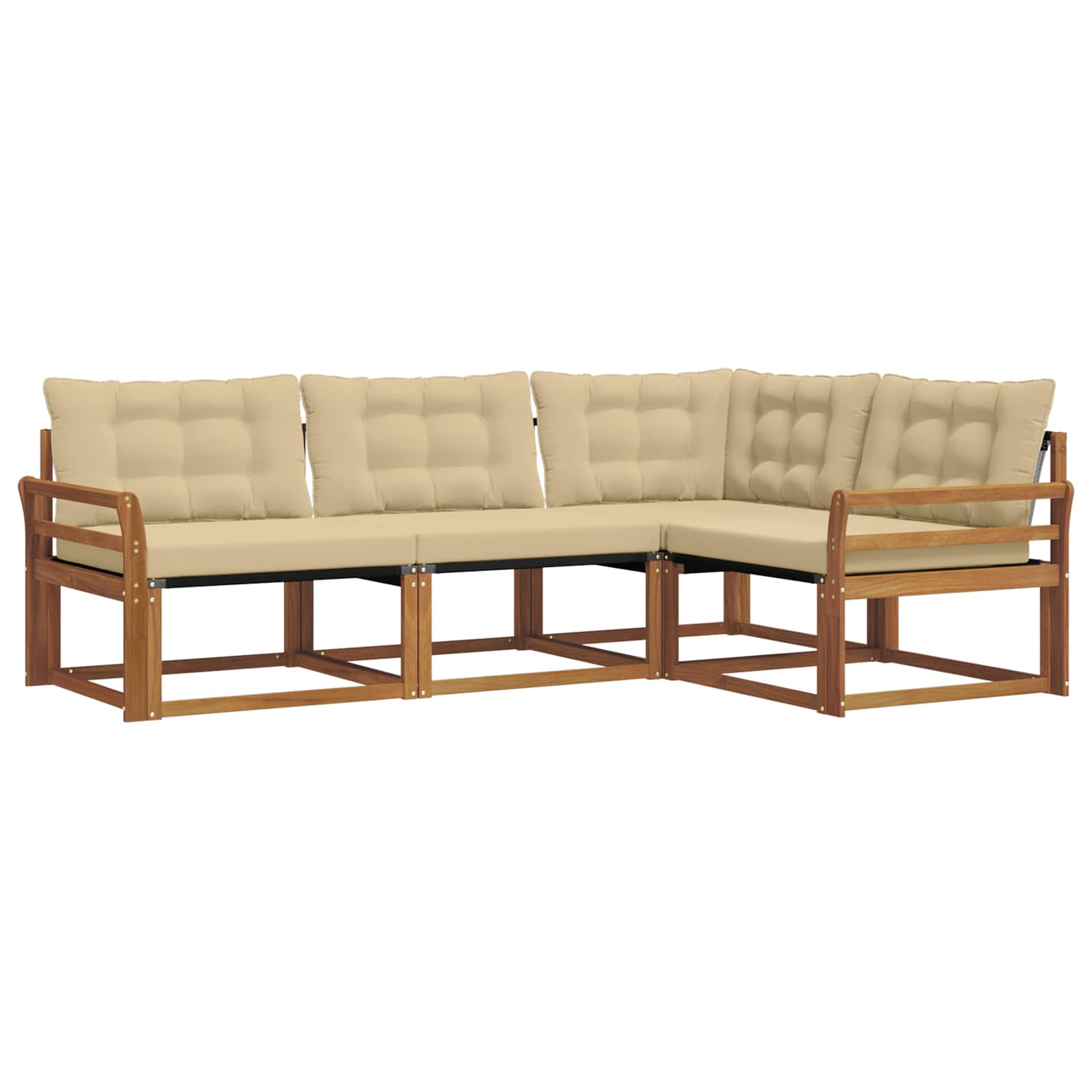 Outdoor-Sofagarnitur mit Kissen 4 pcs Natur und Beige