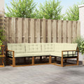 Outdoor-Sofagarnitur mit Kissen 4 pcs Natur und Creme