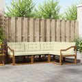 Outdoor-Sofagarnitur mit Kissen 4 pcs Natur und Creme