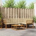 Outdoor-Sofagarnitur mit Kissen 5 pcs Natur und Beige