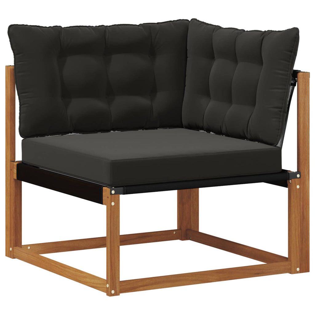 Outdoor-Sofagarnitur mit Kissen 5 pcs Natürlich und Schwarz