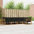 Outdoor-Sofagarnitur mit Kissen 5 pcs Natürlich und Schwarz