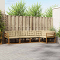 Outdoor-Sofagarnitur mit Kissen 5 pcs Natur und Beige