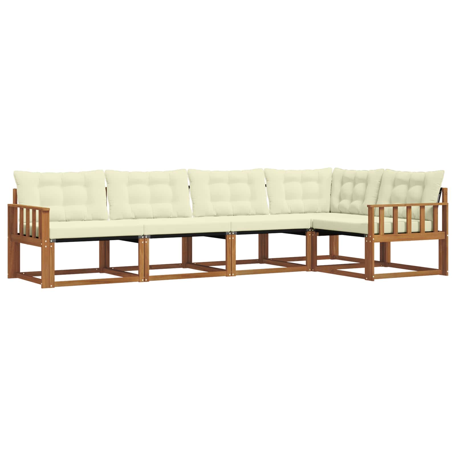 Outdoor-Sofagarnitur mit Kissen 5 pcs Natur und Creme