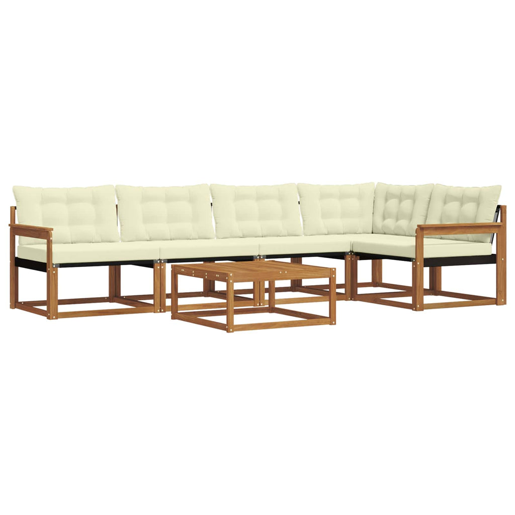 Outdoor-Sofagarnitur mit Kissen 6 pcs Natur und Creme