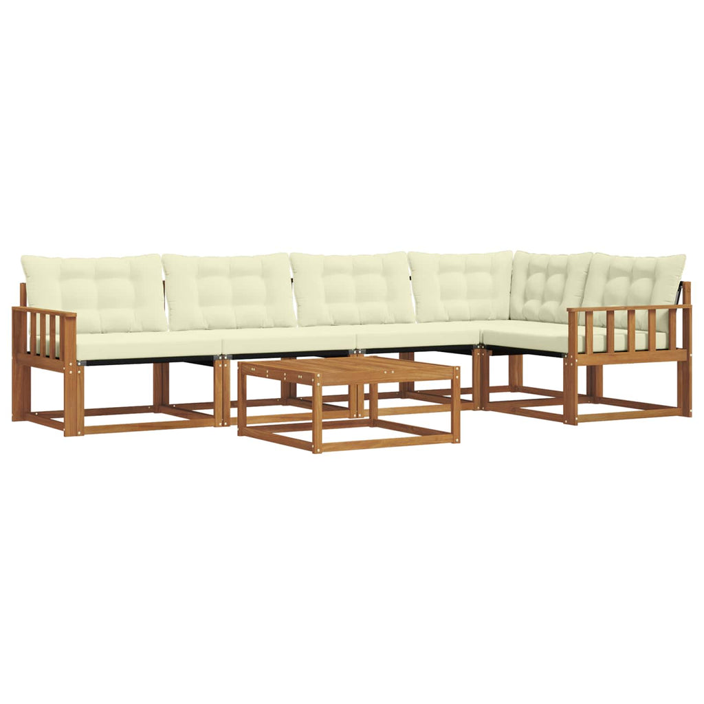 Outdoor-Sofagarnitur mit Kissen 6 pcs Natur und Creme