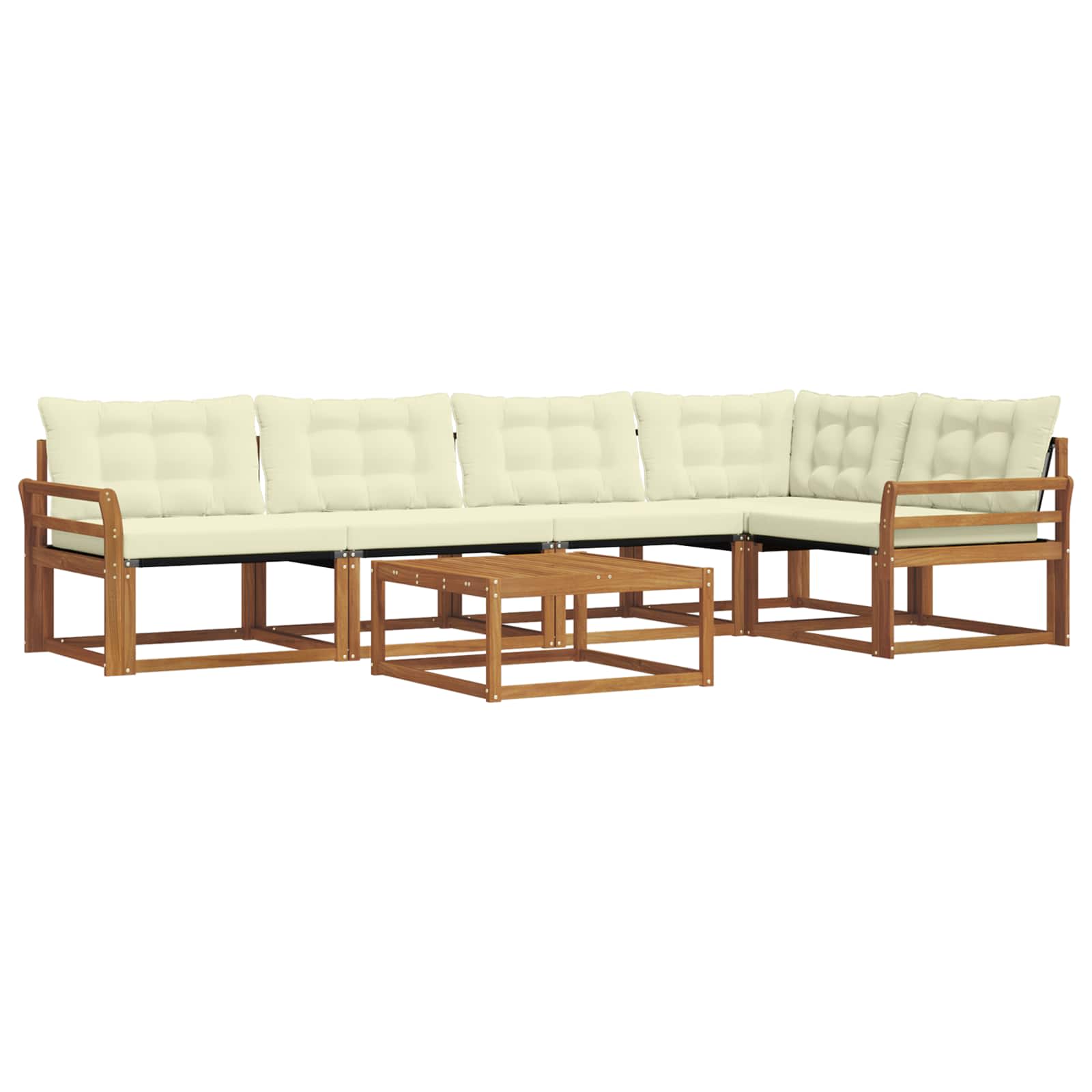 Outdoor-Sofagarnitur mit Kissen 6 pcs Natur und Creme