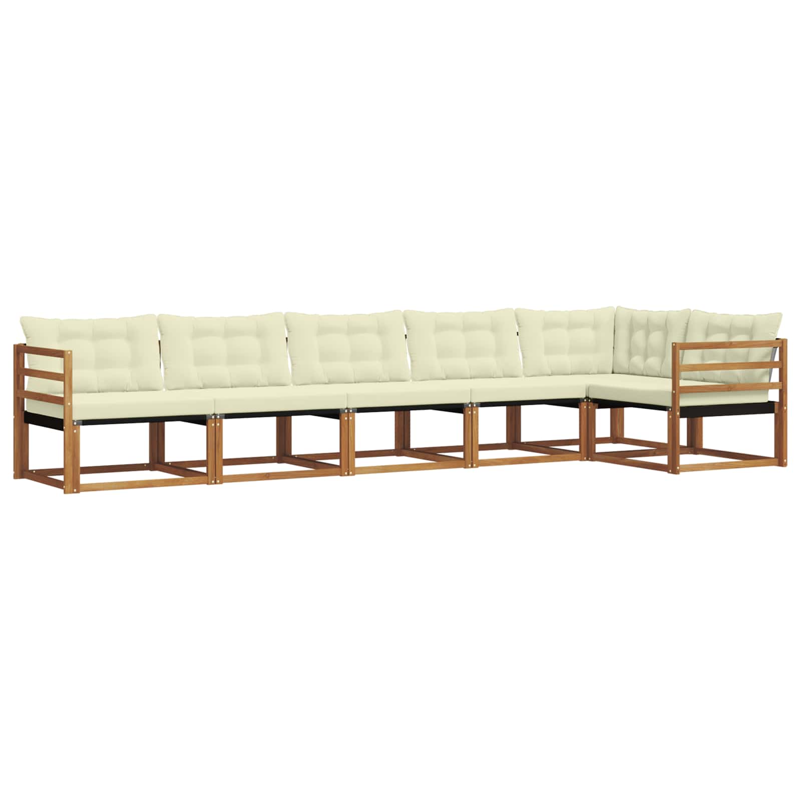 Outdoor-Sofagarnitur mit Kissen 6 pcs Natur und Creme
