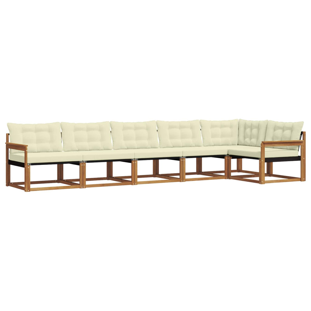 Outdoor-Sofagarnitur mit Kissen 6 pcs Natur und Creme