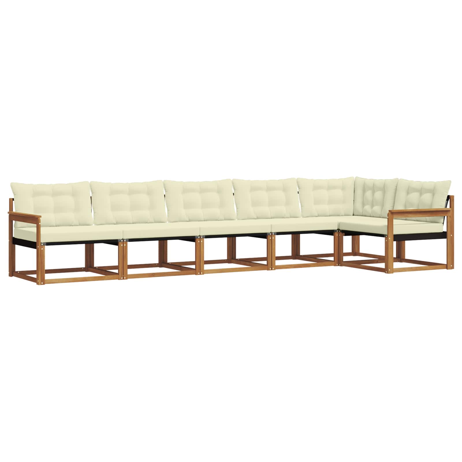 Outdoor-Sofagarnitur mit Kissen 6 pcs Natur und Creme