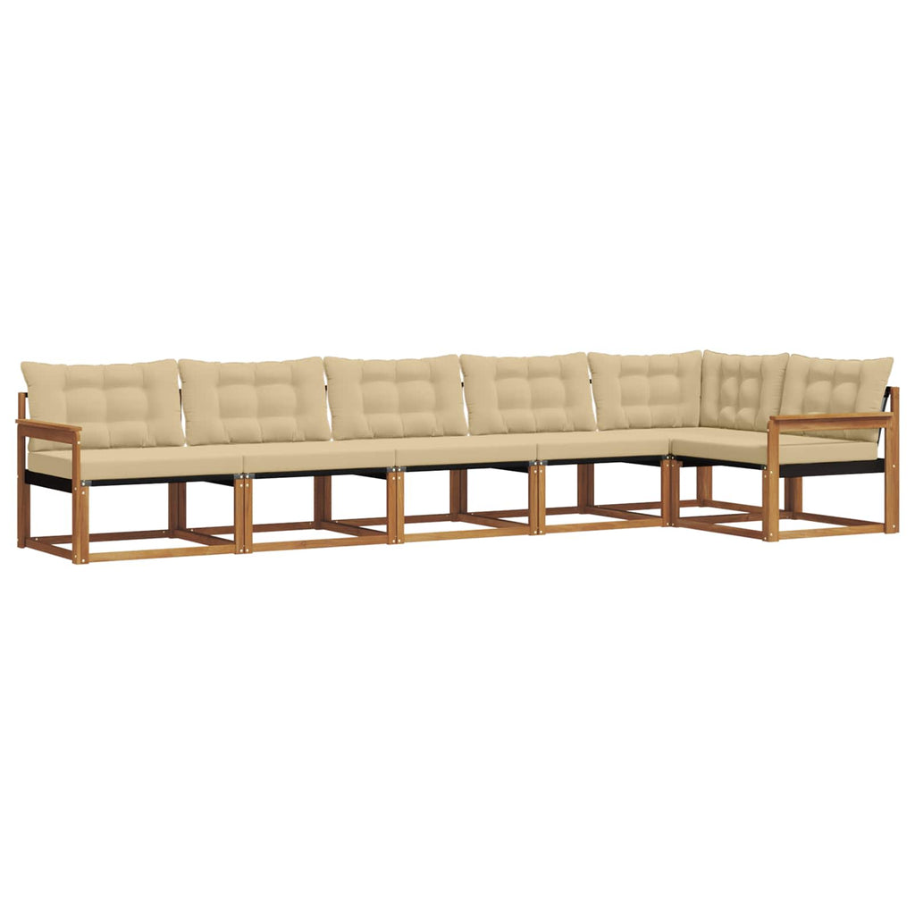 Outdoor-Sofagarnitur mit Kissen 6 pcs Natur und Beige