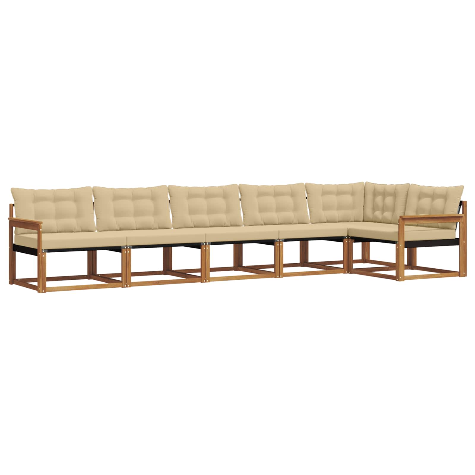 Outdoor-Sofagarnitur mit Kissen 6 pcs Natur und Beige