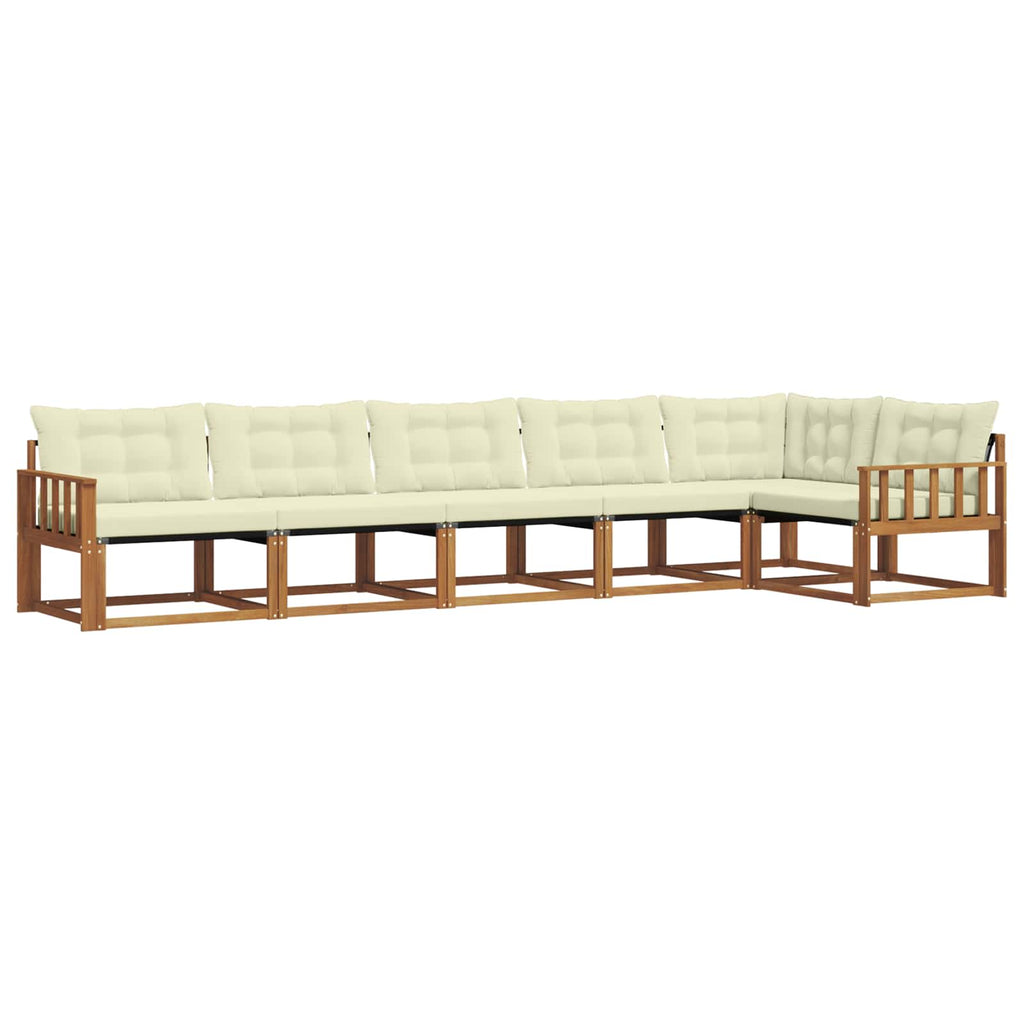 Outdoor-Sofagarnitur mit Kissen 6 pcs Natur und Creme