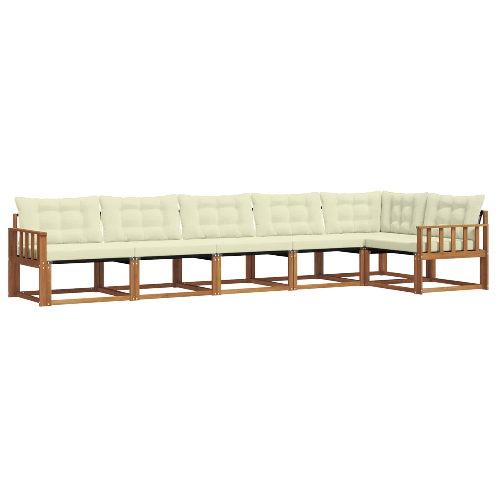 Outdoor-Sofagarnitur mit Kissen 6 pcs Natur und Creme