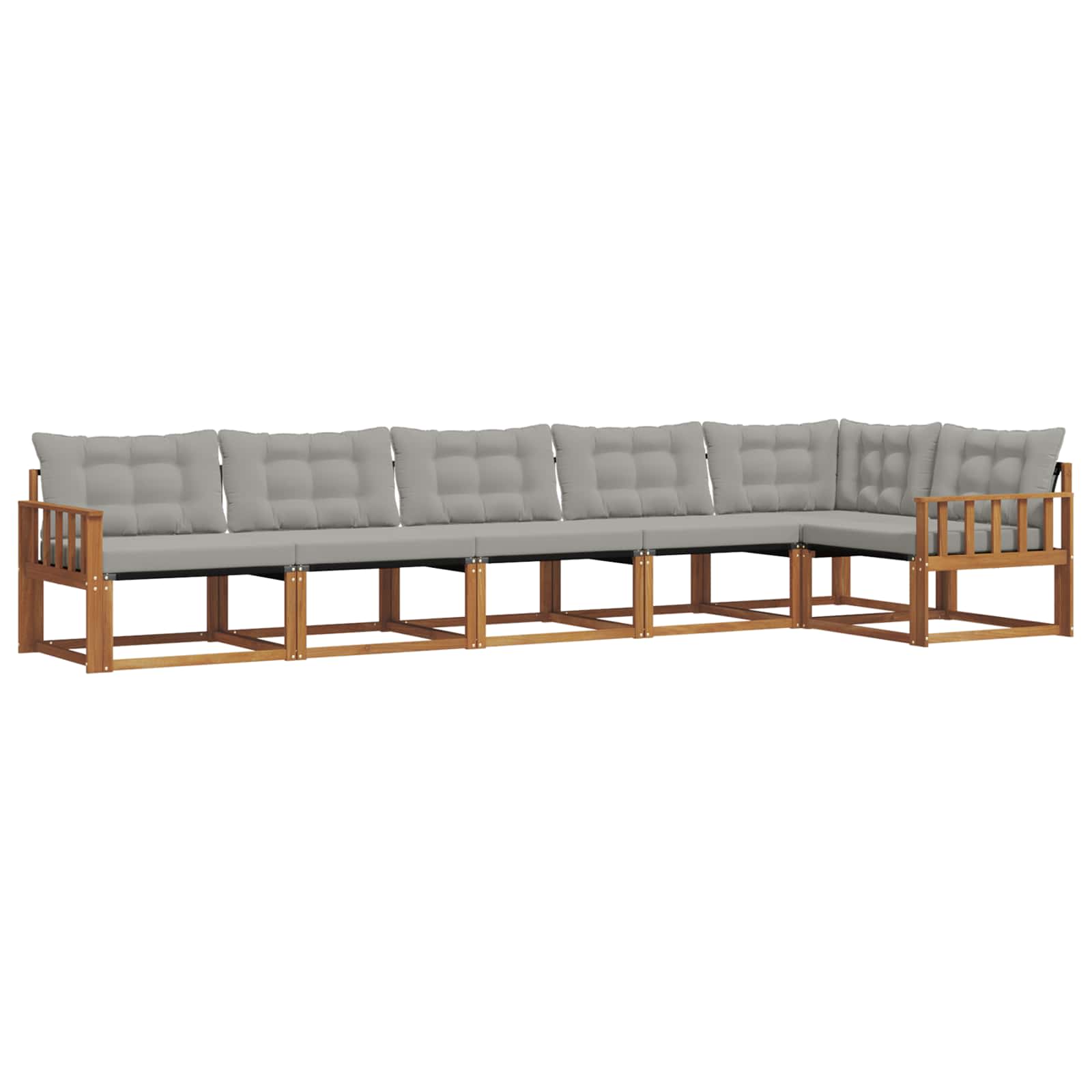 Outdoor-Sofagarnitur mit Kissen 6 pcs Natürlich und Hellgrau