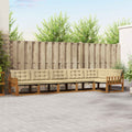 Outdoor-Sofagarnitur mit Kissen 6 pcs Natur und Beige