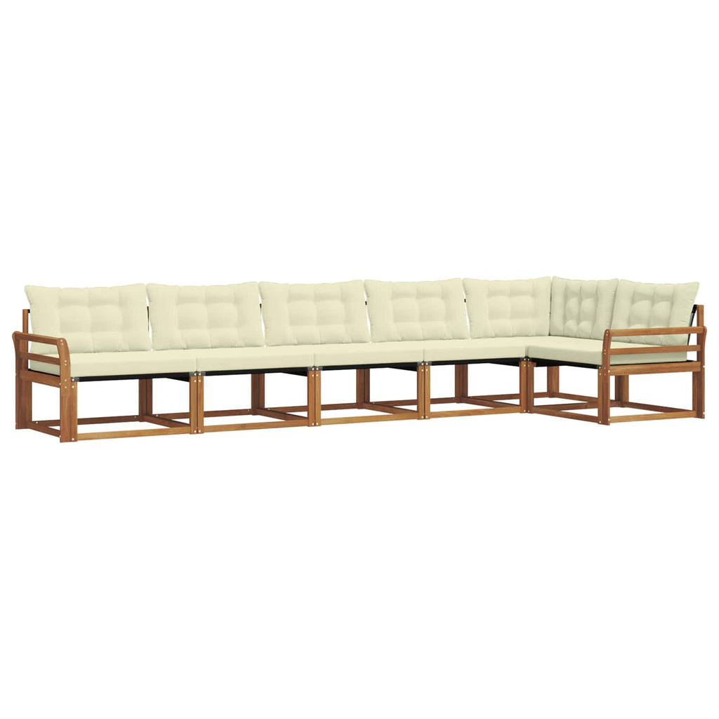 Outdoor-Sofagarnitur mit Kissen 6 pcs Natur und Creme