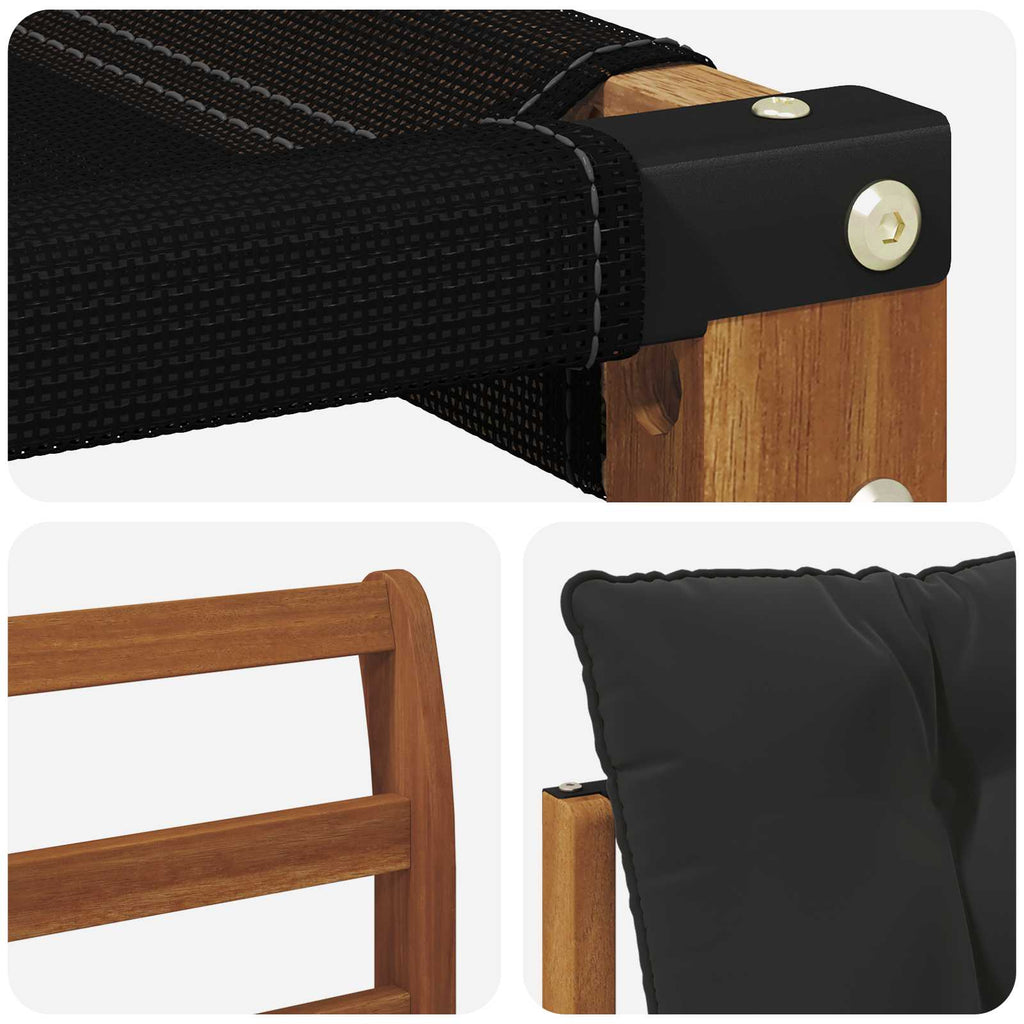 Outdoor-Sofagarnitur mit Kissen 6 pcs Natürlich und Schwarz