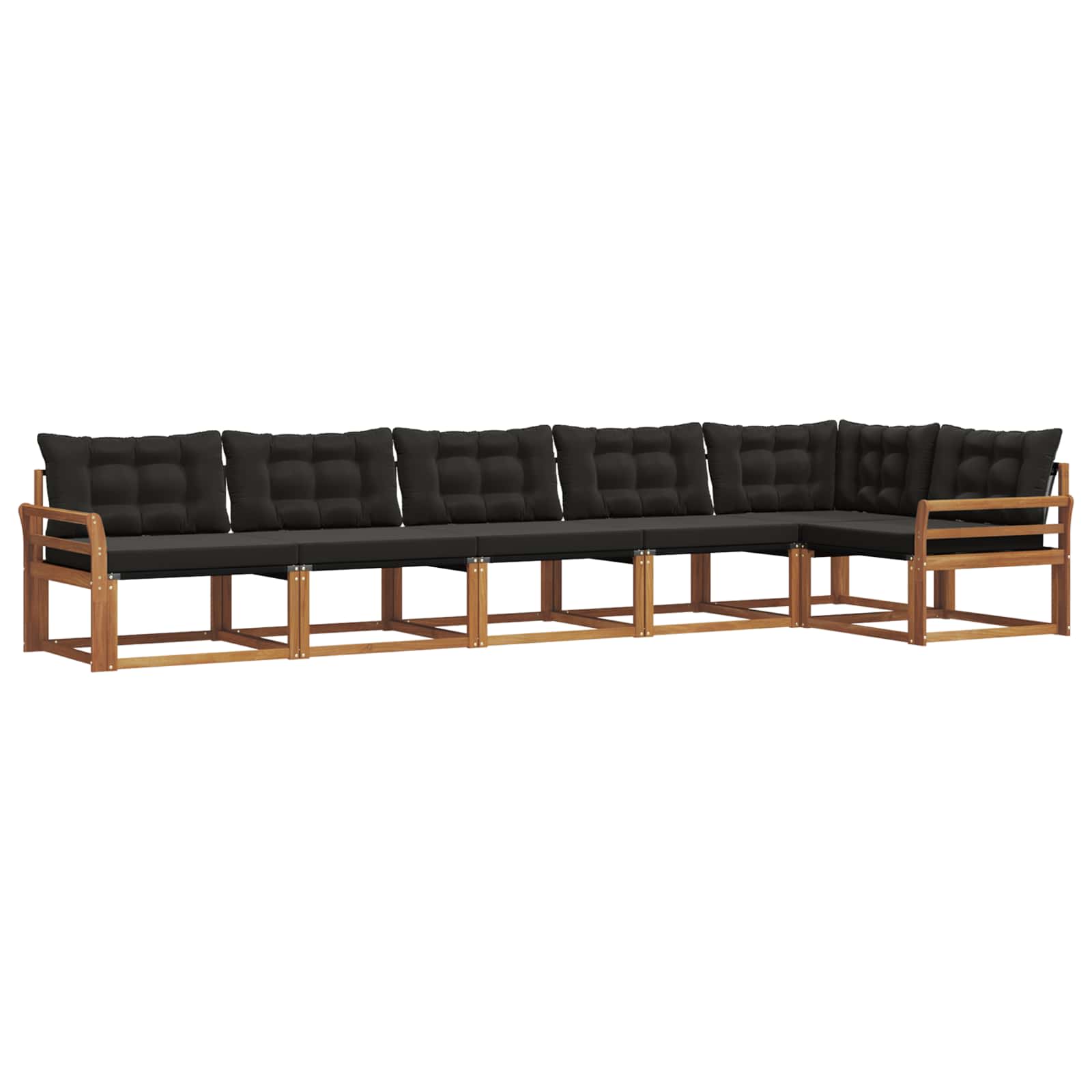 Outdoor-Sofagarnitur mit Kissen 6 pcs Natürlich und Schwarz