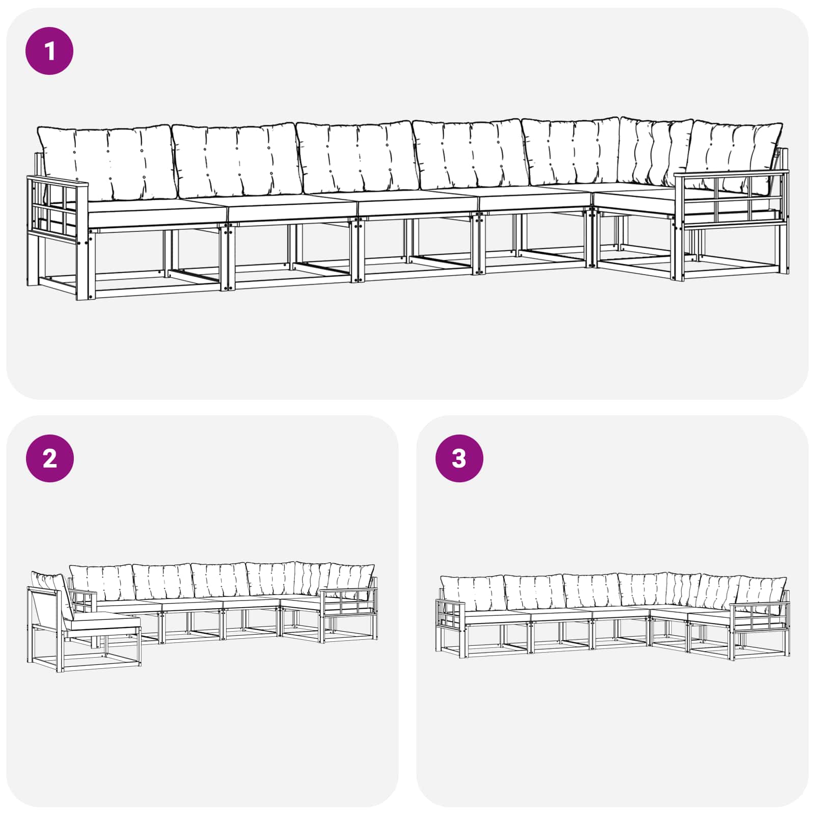 Outdoor-Sofagarnitur mit Kissen 6 pcs Natur und Beige