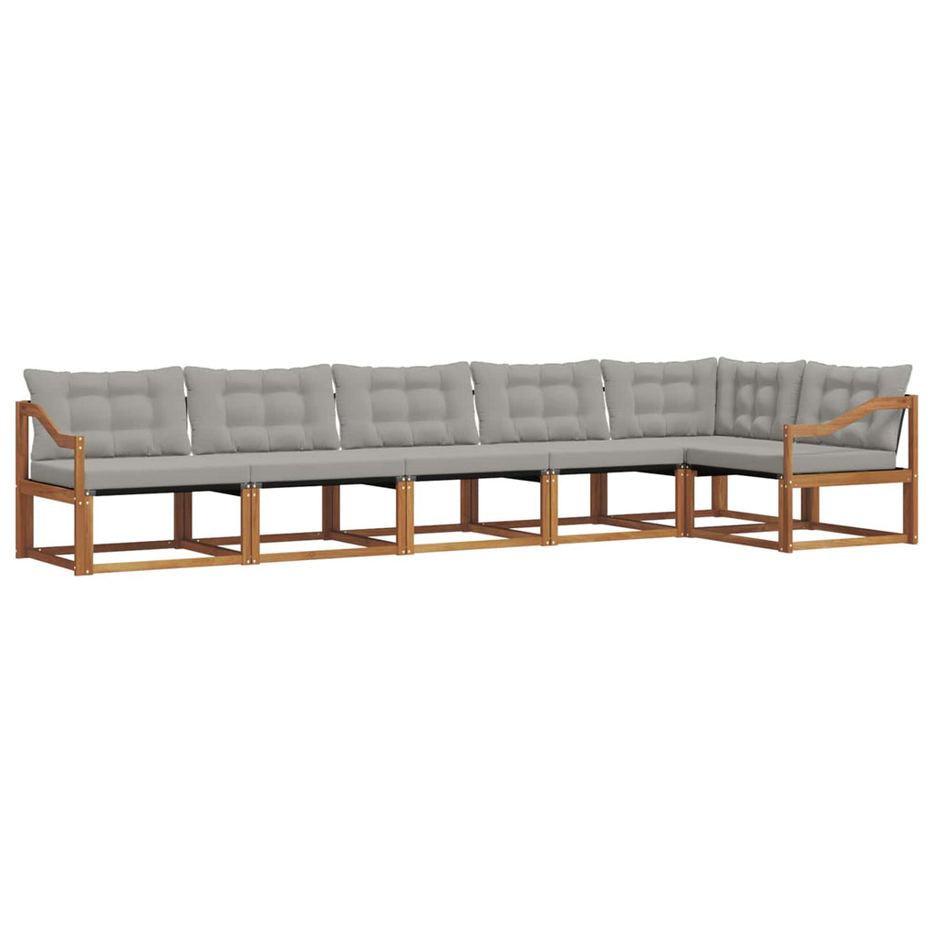 Outdoor-Sofagarnitur mit Kissen 6 pcs Natürlich und Hellgrau