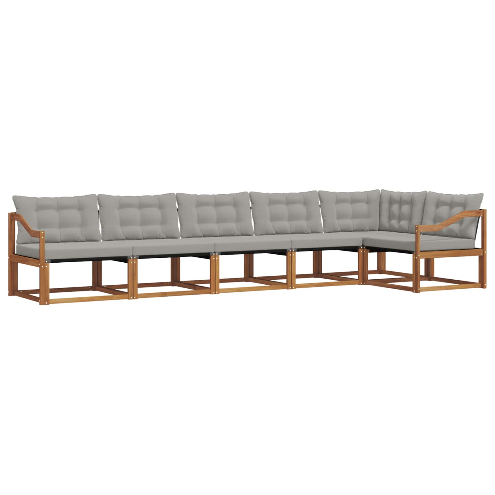 Outdoor-Sofagarnitur mit Kissen 6 pcs Natürlich und Hellgrau