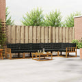 Outdoor-Sofagarnitur mit Kissen 7 pcs Natürlich und Schwarz