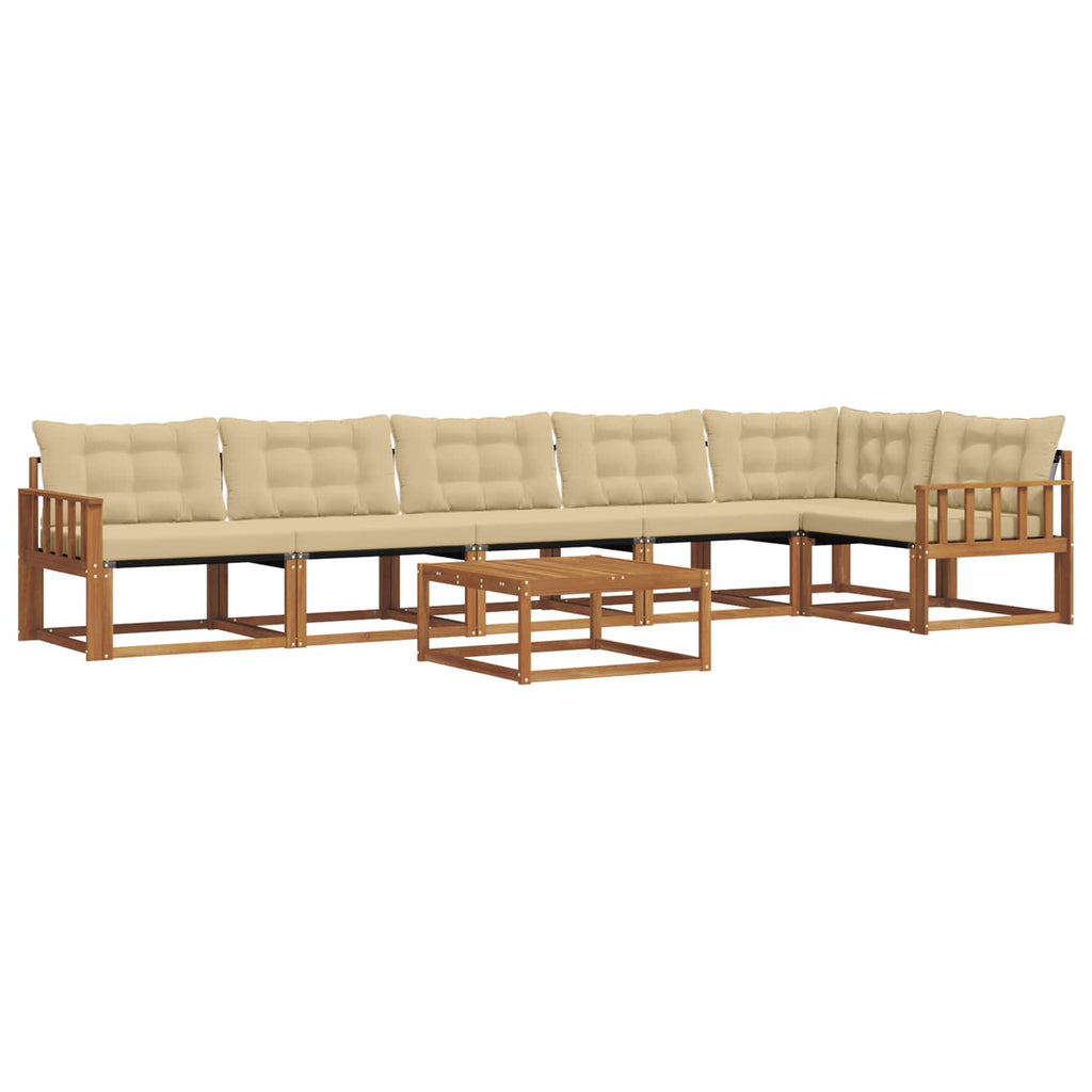 Outdoor-Sofagarnitur mit Kissen 7 pcs Natur und Beige
