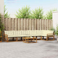 Outdoor-Sofagarnitur mit Kissen 7 pcs Natur und Creme
