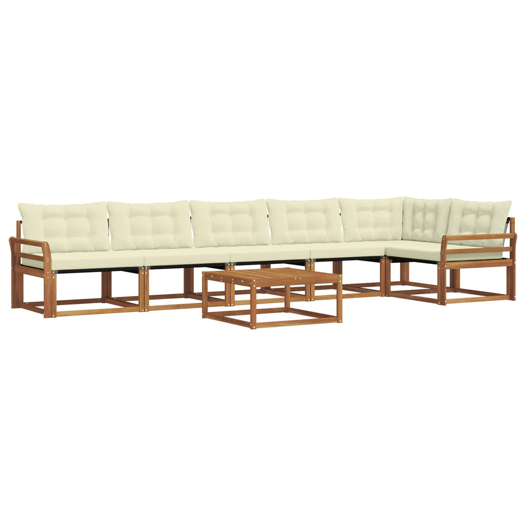 Outdoor-Sofagarnitur mit Kissen 7 pcs Natur und Creme