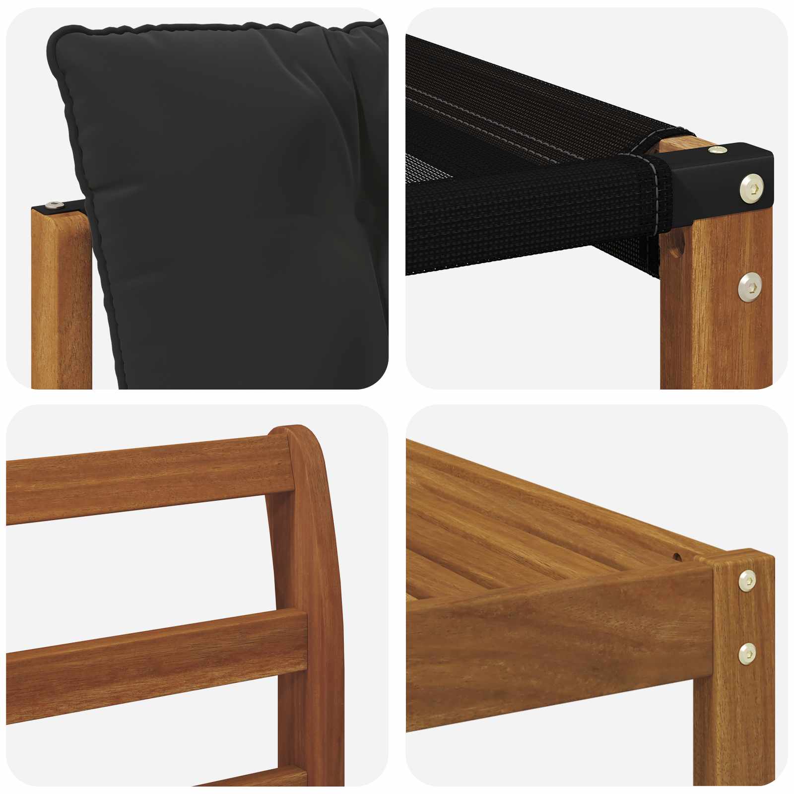 Outdoor-Sofagarnitur mit Kissen 7 pcs Natürlich und Schwarz