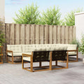 Outdoor-Sofagarnitur mit Kissen 7 pcs Natur und Creme