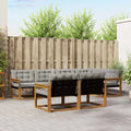 Outdoor-Sofagarnitur mit Kissen 7 pcs Natürlich und Hellgrau