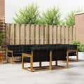 Outdoor-Sofagarnitur mit Kissen 7 pcs Natürlich und Schwarz