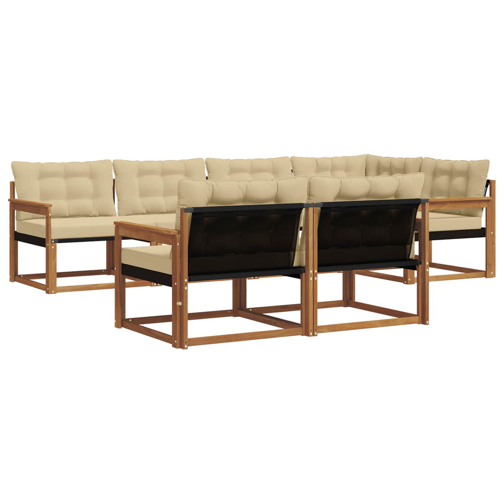 Outdoor-Sofagarnitur mit Kissen 7 pcs Natur und Beige