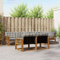Outdoor-Sofagarnitur mit Kissen 7 pcs Natürlich und Hellgrau