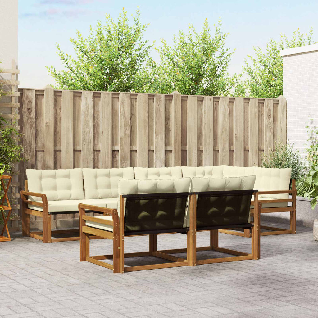 Outdoor-Sofagarnitur mit Kissen 7 pcs Natur und Creme
