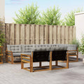 Outdoor-Sofagarnitur mit Kissen 7 pcs Natürlich und Hellgrau