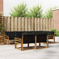 Outdoor-Sofagarnitur mit Kissen 7 pcs Natürlich und Schwarz