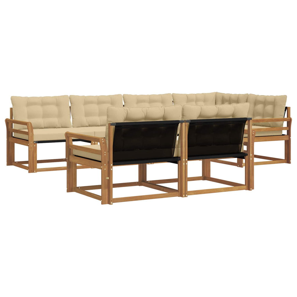 Outdoor-Sofagarnitur mit Kissen 7 pcs Natur und Beige