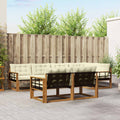Outdoor-Sofagarnitur mit Kissen 7 pcs Natur und Creme