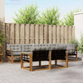 Outdoor-Sofagarnitur mit Kissen 7 pcs Natürlich und Hellgrau