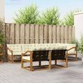 Outdoor-Sofagarnitur mit Kissen 7 pcs Natur und Creme