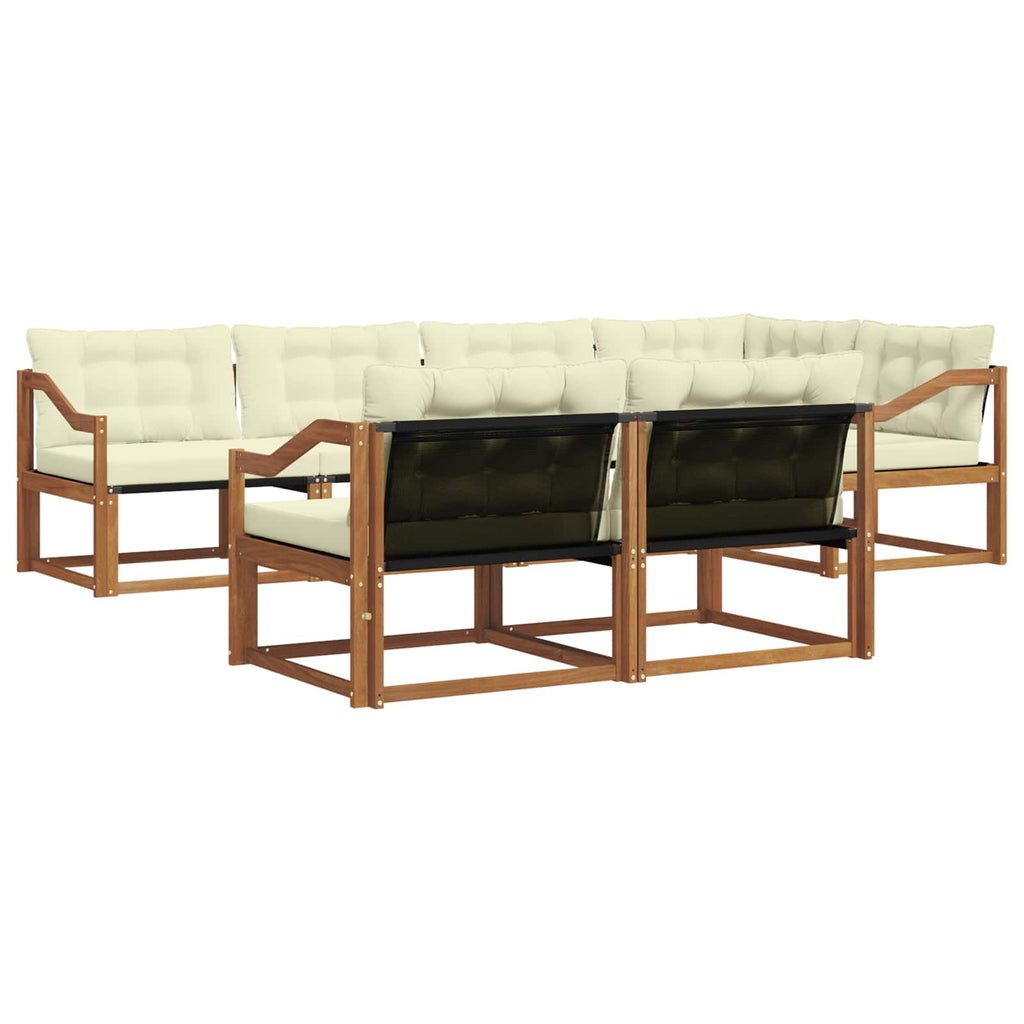 Outdoor-Sofagarnitur mit Kissen 7 pcs Natur und Creme