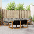 Outdoor-Sofagarnitur mit Kissen 7 pcs Natürlich und Hellgrau