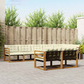 Outdoor-Sofagarnitur mit Kissen 8 pcs Natur und Creme