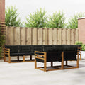 Outdoor-Sofagarnitur mit Kissen 8 pcs Natürlich und Schwarz
