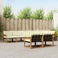 Outdoor-Sofagarnitur mit Kissen 8 pcs Natur und Creme