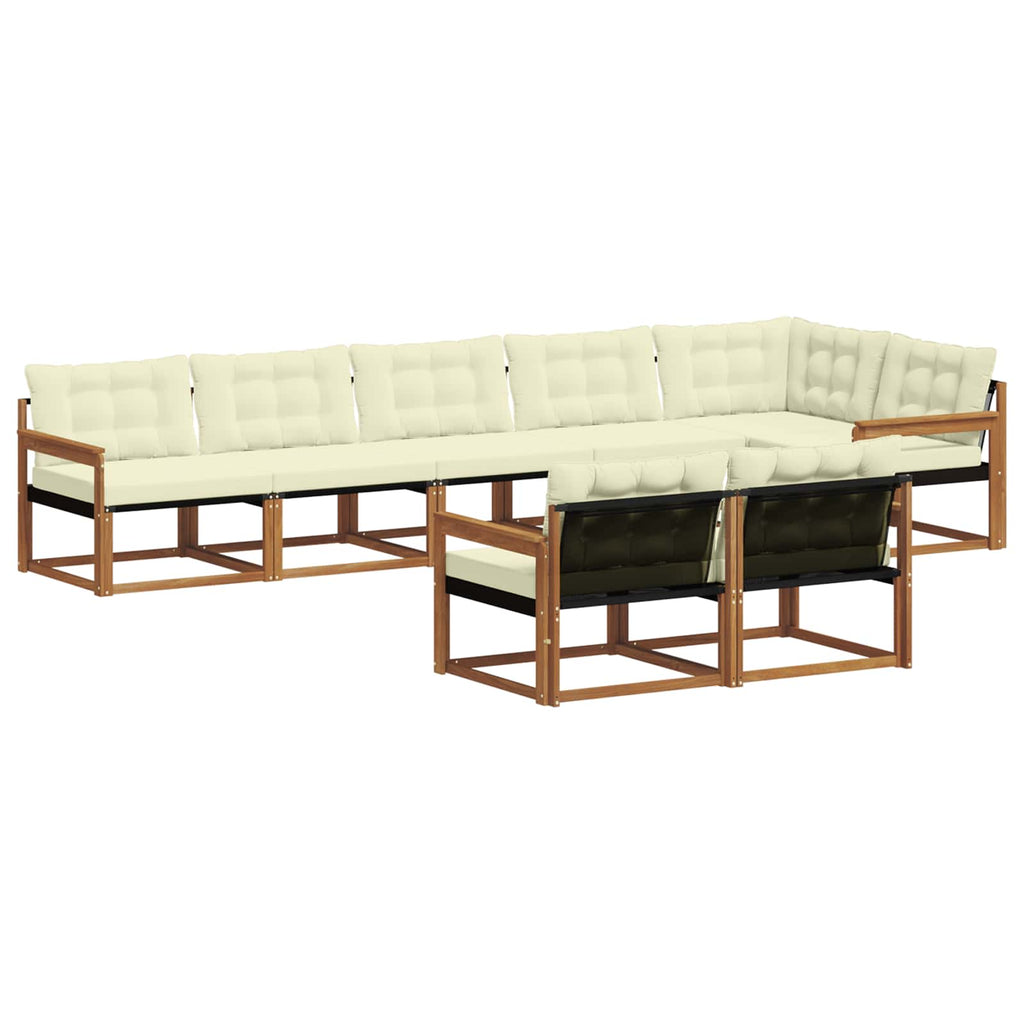 Outdoor-Sofagarnitur mit Kissen 8 pcs Natur und Creme