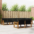 Outdoor-Sofagarnitur mit Kissen 8 pcs Natürlich und Schwarz